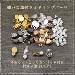 蝶バネ☆平皿付き☆イヤリング☆4色セット☆計40個