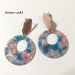 個性的‼️パステルカラーのマーブルピアス