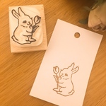 消しゴムはんこ フラワーうさぎのはんこ 