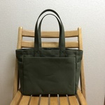 「ボックストート」中サイズ 帆布トートバッグ 「モスグリーン」倉敷帆布8号