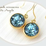 +angelo+スワロフスキー 1088のピアス(p-079)アクアマリン G