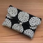 御朱印帳ケース/ 御朱印帳入れ　北欧  サークル花  黒