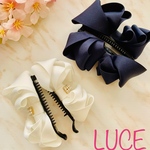 ふわふわリボンのバナナクリップ