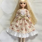 SALE ワンピース 花柄 サーモンピンク ( ブライス、リカちゃん)
