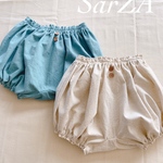 コットンリネン ボリュームいっぱい 2つボタン かぼちゃパンツ  ベビー