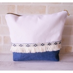 ホワイトデニム♥︎フリンジオムツポーチ(ホワイトフリンジ)