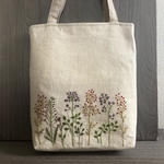 花刺繍＊麻のトートバッグ