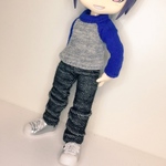 オビツ11サイズ デニムレギンス(ブラック)