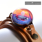 【NEW】1点物 宇宙モチーフガラスブレスレット 本革 ギフトボックス【オパール入り】【cosmic town】