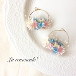 Flower  wreathe❁ refreshing blue×light pink
