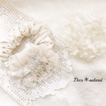 リネンとお花シュシュ＊