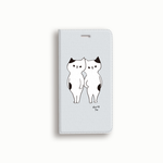 【 SALE 】ねこの手帳型スマホケース（ふたごちゃん）＊iPhone8