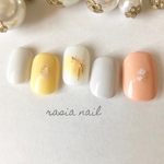 new＊ニュアンスネイル.オレンジ.イエロー  ＊ネイルチップ ウェディング ブライダル 成人式 和装 着物 ネイル＊