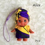 【タンザニアの子ども支援】愛のキューピー ストラップ Alice