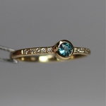 Grandidierite 3mm + Diamonds Ring / K10 YG. PG. WG