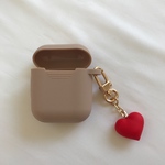 airpods ケース ハート  韓国 【ミルクティー】