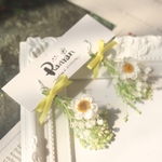 花かんざしのドライフラワーとかすみ草花束ピアス イヤリング