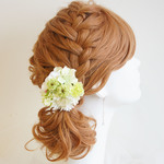 ~ ブーケみたいなヘアゴム~　髪飾り　green&white 