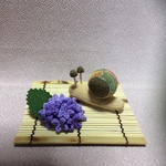 ちりめん細工:梅雨の飾り(紫陽花とかたつむり 3)