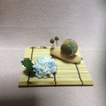 ちりめん細工:梅雨の飾り(紫陽花とかたつむり 4)