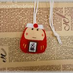 【完成品】想いを伝える♪はちまきだるまさんお守り・赤・身長5.5㎝・鼻なし