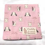 【送料無料】ふんわ〜りダブルガーゼハンカチ  うさぎ🐰 ピンク