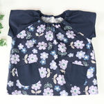 【ワケありお買い得品！！】半袖スモック＊お花ネイビー＊