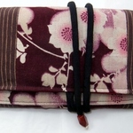 着物リメイク　花柄の着物で作った和風財布　２７４