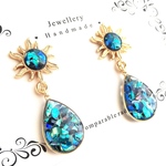 太陽×ドロップレジンピアス