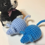 猫のおもちゃ　＊パステルねず公 - ブルー&ベビーブルー＊　２個セット