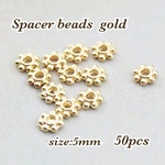 5mm 50個☆ゴールド☆スペーサー ビーズ