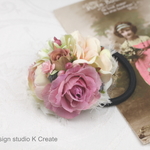 再販：ワイルドローズと野薔薇のヘアゴム（PC）