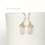 モルガナイト×つぶつぶ天然石のピアス*14kgf*