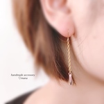 樹脂ﾌｯｸ他対応♡5Colors♡華奢なチェコビーズドロップのピアス♡イヤリング