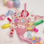  *パッチワークのカラフルなタグハンカチことりさん*  おもちゃ  玩具  出産準備  出産祝い  カシャカシャ 贈り物  お部屋のディスプレイにも