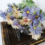 再販★大人シックなデイジー　パープルミックス<5本セット>　造花・アーティフィシャルフラワー・花材