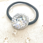 【ビーズ刺繍】お花💐盛り盛りヘアゴム(ブルージュ)