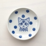 おめかし猫の豆皿