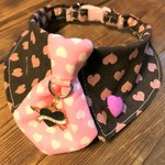 犬・猫の首輪　29~31　cocoちゃんネクタイチョーカーNEO　ハート・ブラウン・ラメ　