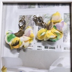 クリスタルyellowシフォンピアス／イヤリング
