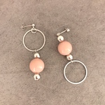 大ぶりピアス/大ぶりイヤリング♡クラシックローズ✖️シルバーサークル