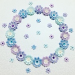 お花シール❁︎40枚❁︎半透明mix blue ＆ purple