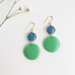 turquoise blue × french blue＊ラウンドモチーフピアス／イヤリング