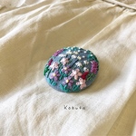 春色のお花🌷刺繍ブローチorヘアゴム 