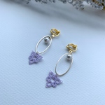  さんかくレース&フープピアス/イヤリング