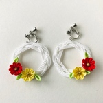 ＊送料無料＊ お花のイヤリング 〜水引×つまみ細工〜