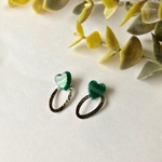 【mini heart . green . silver】