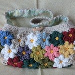 お花モチーフのワンショルダーバッグ（コットン）