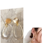 オーバル クリアピアス