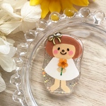 お花をどうぞ女の子マグネット